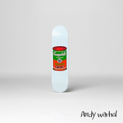 앤디 워홀 아트스케이트보드 Andy Warhol&#039;s Coloured Campbell&#039;s Soup Red Art Skateboard