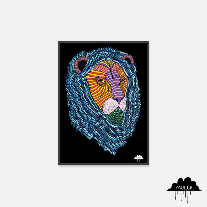 몰가 MULGA Raimondo the Rainbow Lion Art Poster