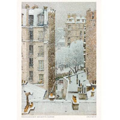 눈 내리는 멘 거리, 펠릭스 브라르 아트 포스터 Félix Brard, L’Avenue du Maine sous la neige, 1919 Art Poster